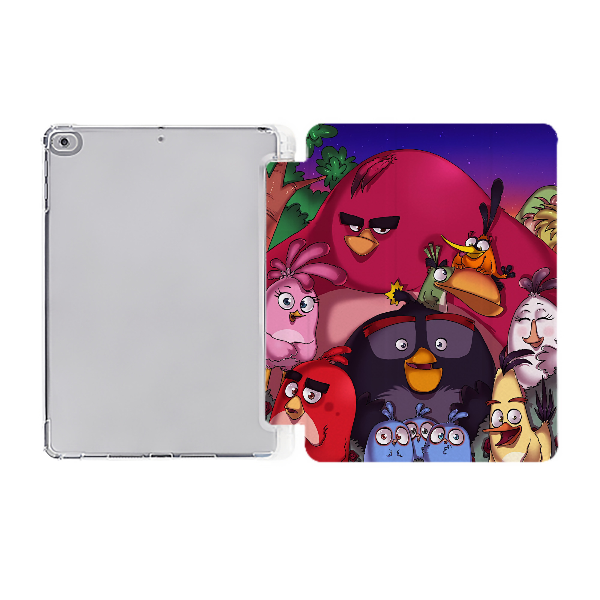 （画像用） Angry Birds アングリーバード IPad ケース ペン収納付き 三つ折りスタンド PUレザー×シリコン 対応機種9.5/10.5/10.9インチ
